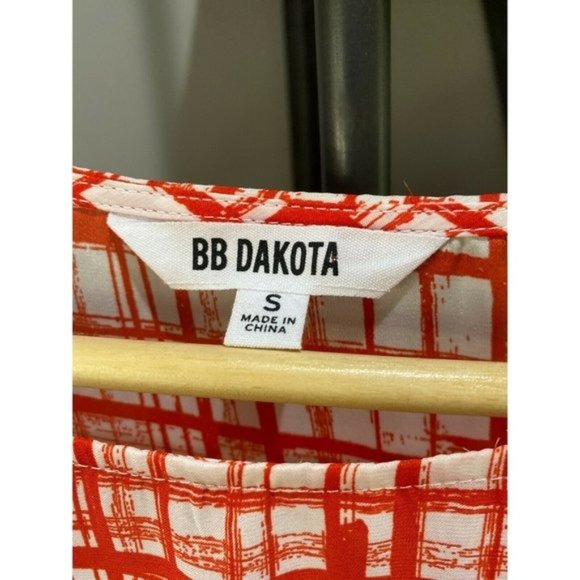 BB Dakota Plaid Boatneck Mini Dress Red Small - Picture 5 of 6